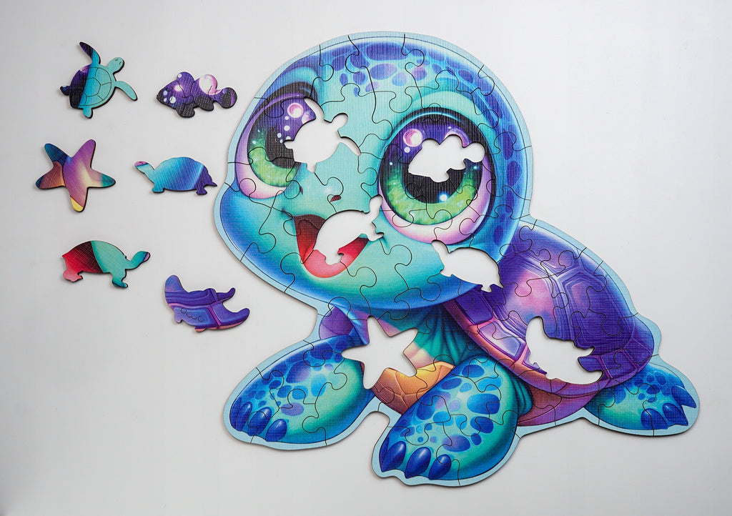 Puzzle Drewniane Premium dla dzieci Żółwik 52 EL. Układanka PUZZLED