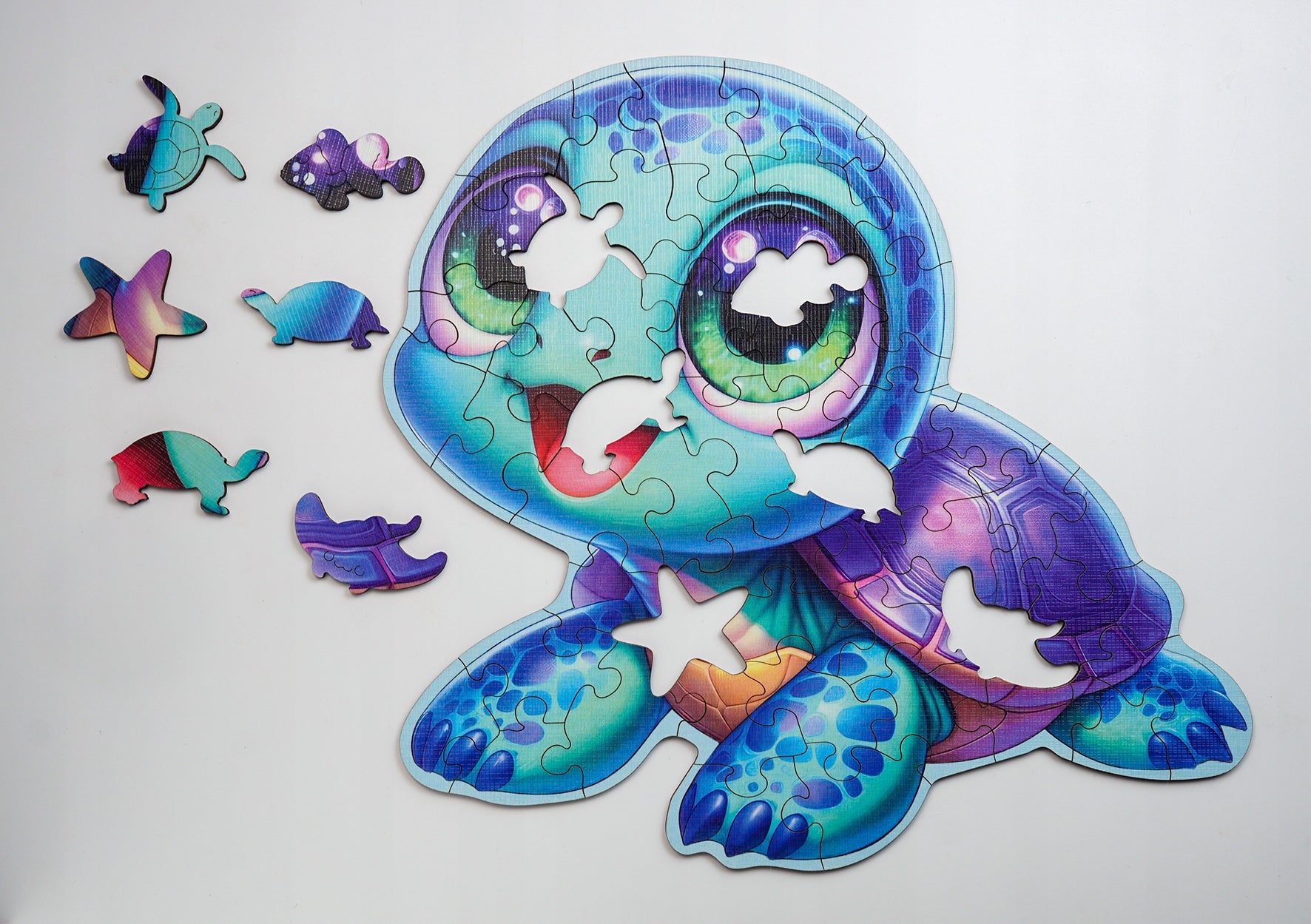 Puzzle Drewniane Premium dla dzieci Żółwik 52 EL. Układanka PUZZLED