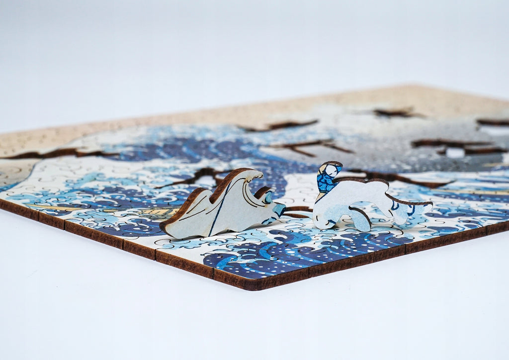 Drewniane puzzle A4 Hokusai Katsushika Wielka fala