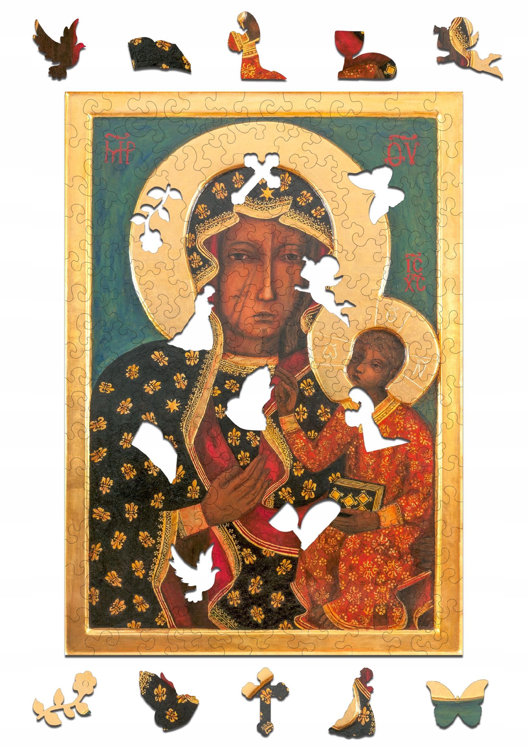 Puzzle Drewniane Czarna Madonna Dla Dzieci i Dorosłych 150 Elementów A4