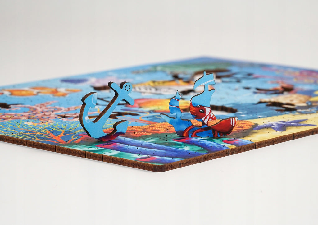 Drewniane puzzle A4 "Podwodny świat" 135el