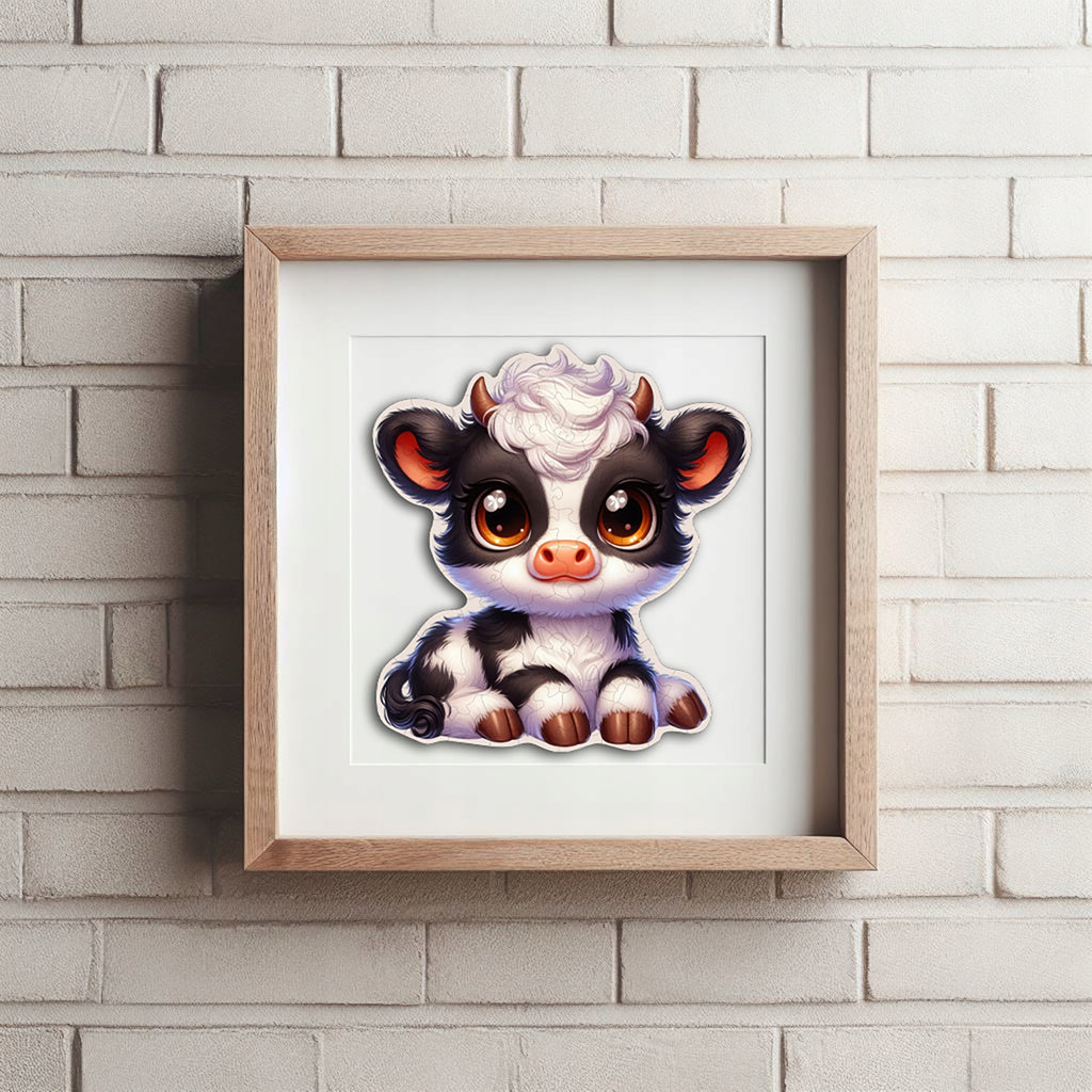 Puzzle Drewniane Premium dla dzieci Krówka 59 EL. Układanka PUZZLED