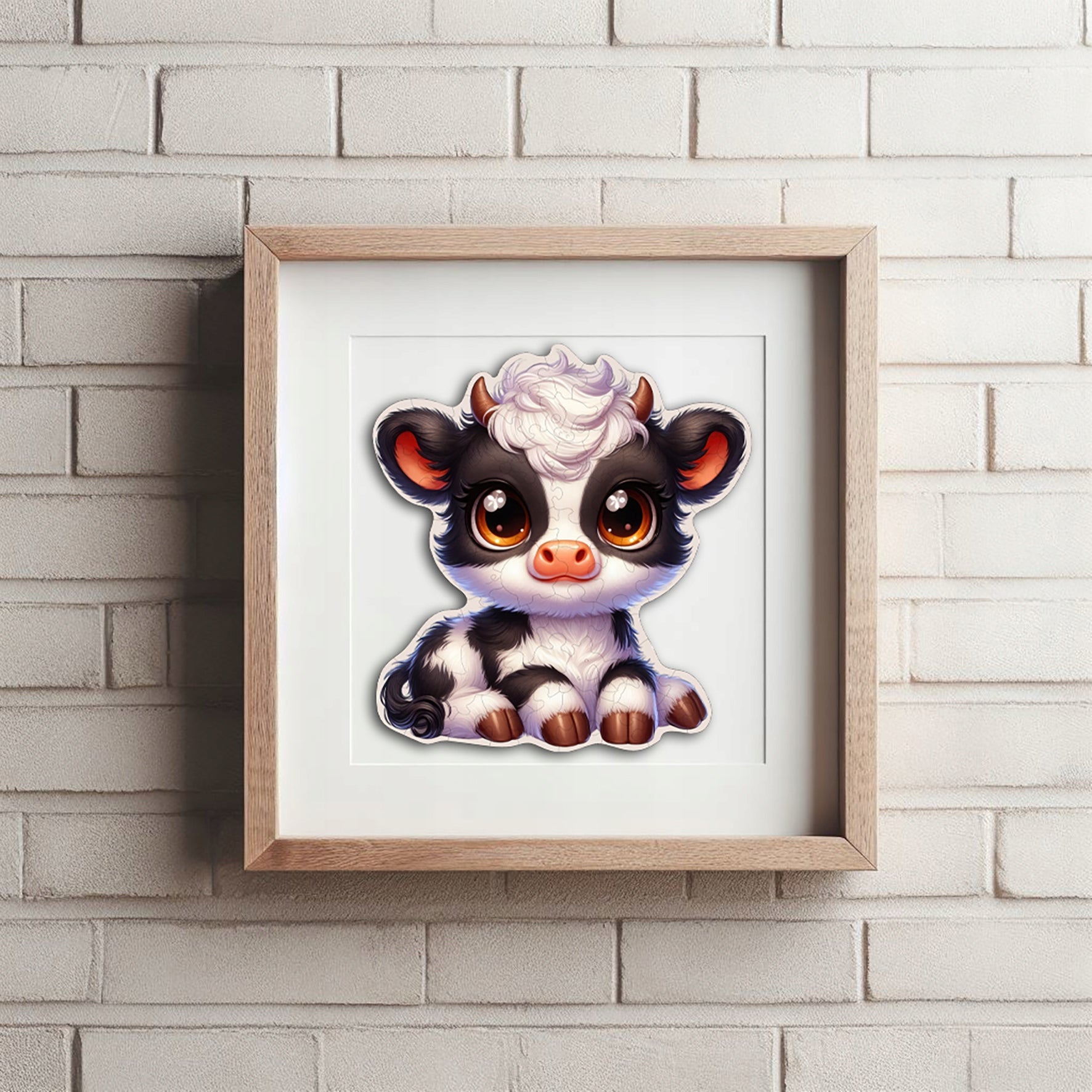 Puzzle Drewniane Premium dla dzieci Krówka 59 EL. Układanka PUZZLED
