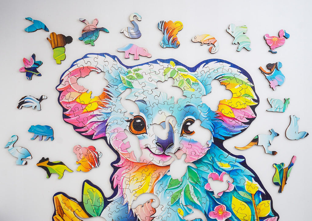 Puzzle drewniane PUZZLED Koala 245 elementów – układanka po obrysie dla dorosłych