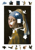 Drewniane puzzle A4 Vermeer Dziewczyna z perłą