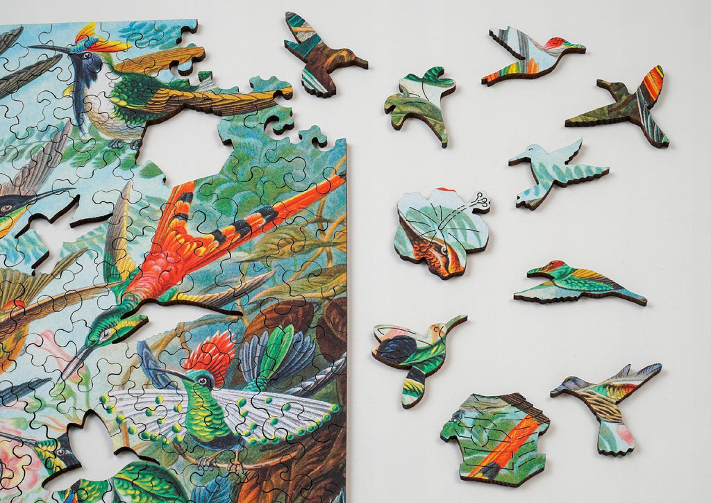 Drewniane puzzle A4 Ernst Haeckel "Kolibry" 175 el