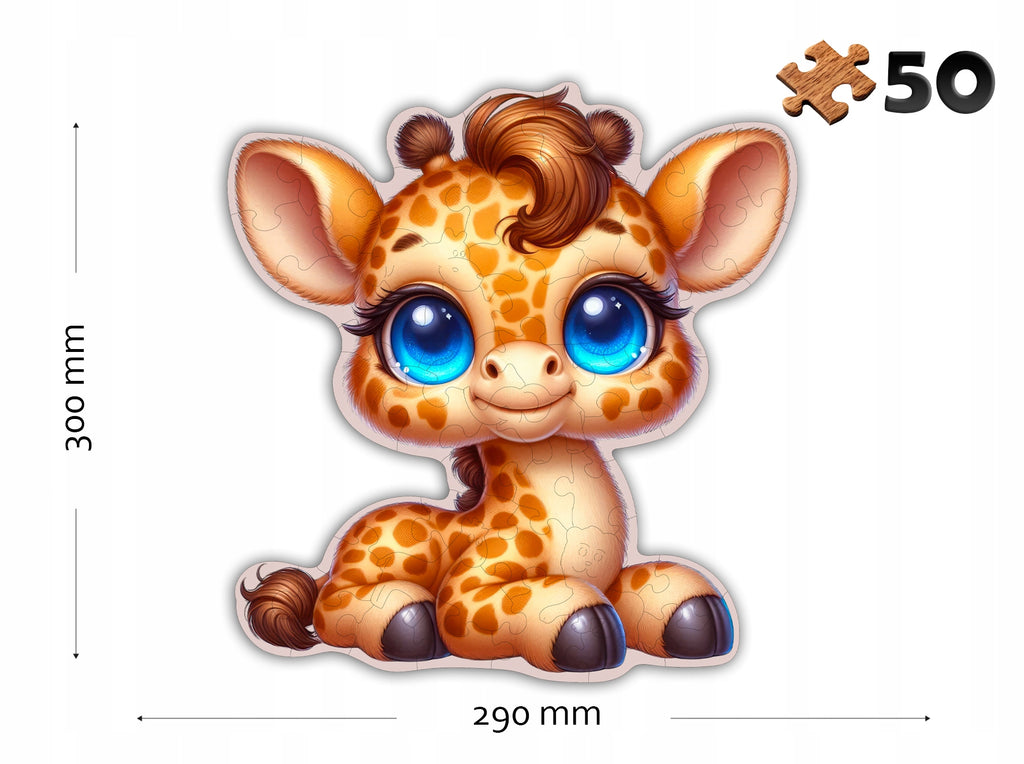 Puzzle Drewniane Premium dla dzieci Żyrafka 50 EL. Układanka PUZZLED