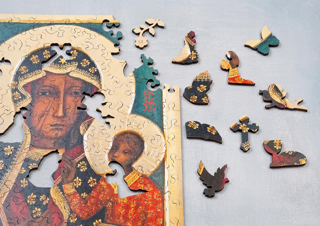 Puzzle Drewniane Czarna Madonna Dla Dzieci i Dorosłych 150 Elementów A4