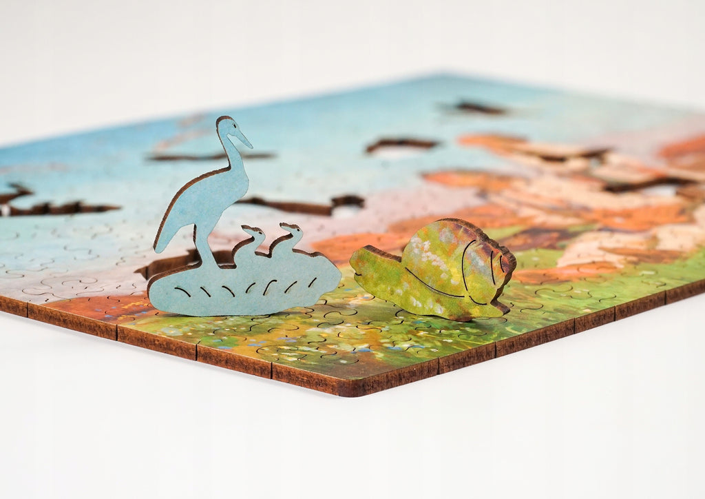 Drewniane puzzle A4 Chełmoński Bociany 140 el.