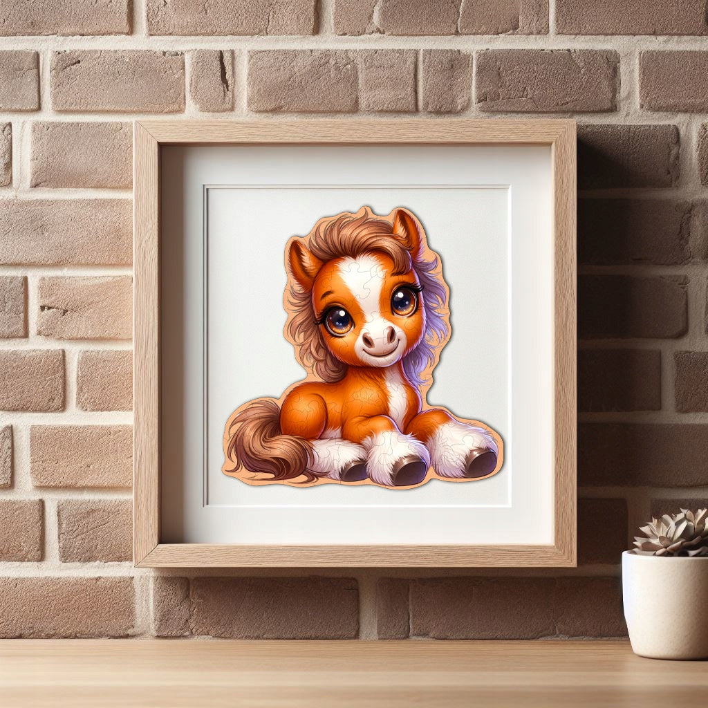 Puzzle Drewniane Premium dla dzieci Konik 49 EL. Układanka PUZZLED