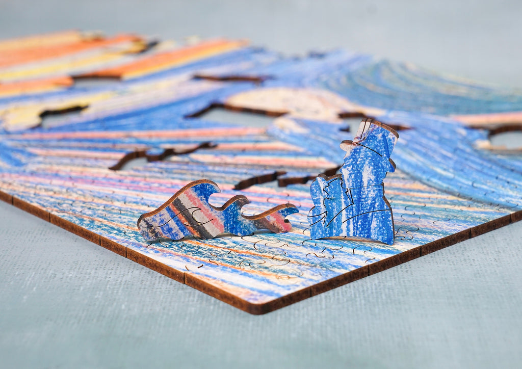 Drewniane puzzle A4 Edvard Munch "Krzyk" 150 el.