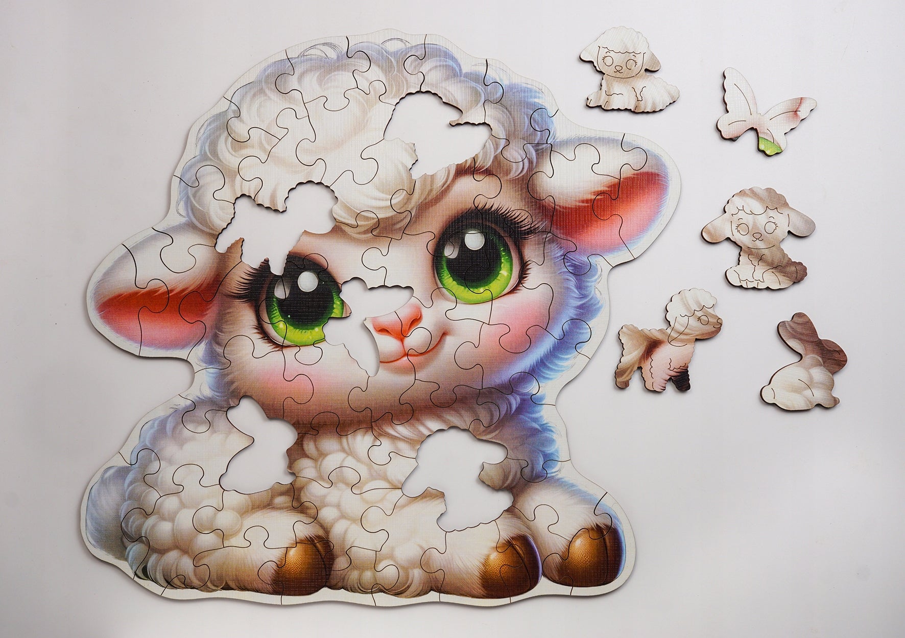 Puzzle Drewniane Premium dla dzieci Owieczka 48 EL. Układanka PUZZLED