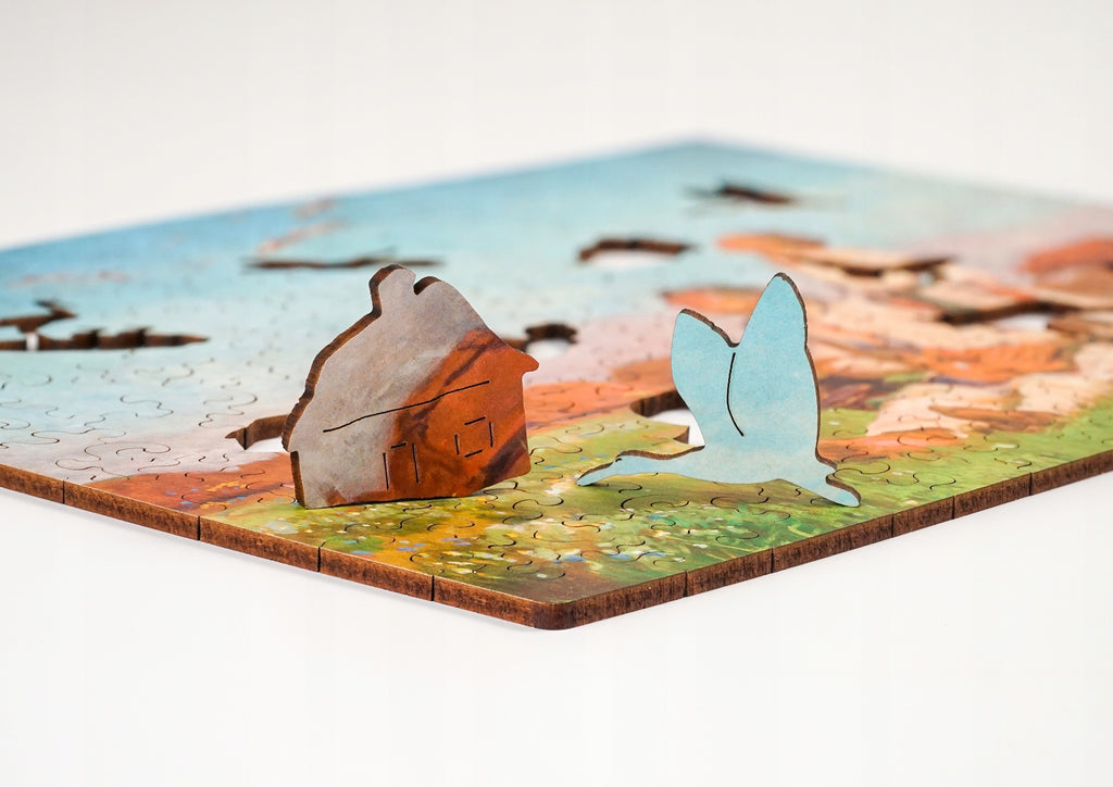 Drewniane puzzle A4 Chełmoński Bociany 140 el.