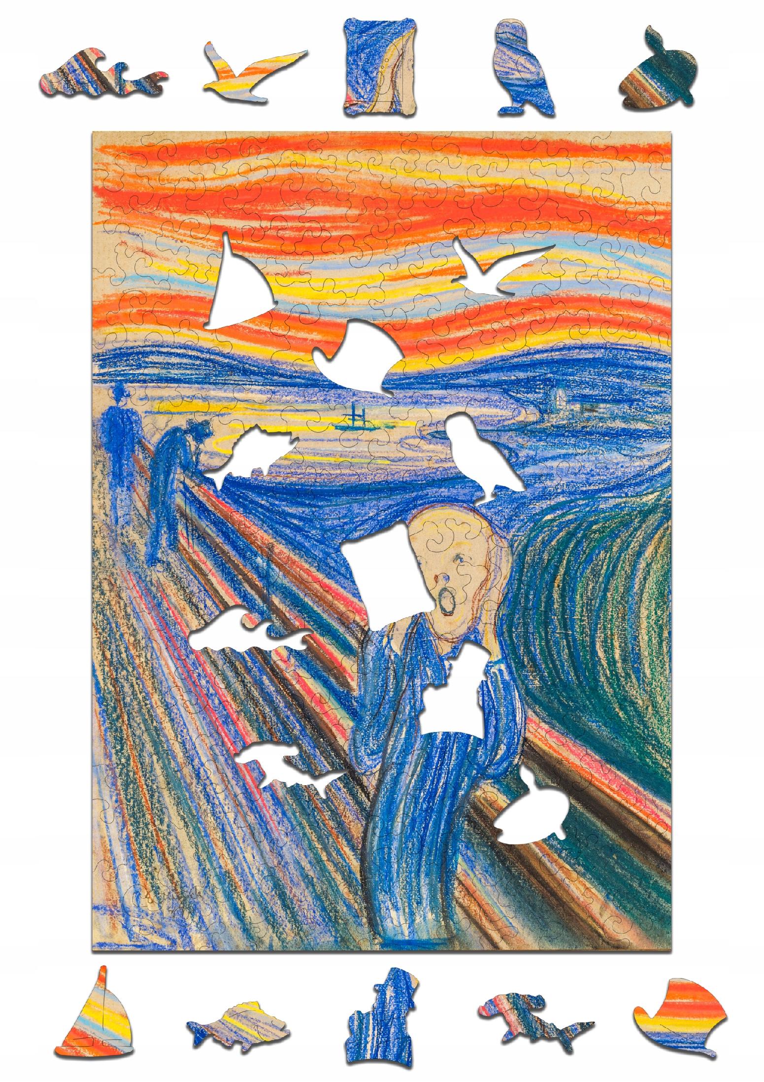 Drewniane puzzle A4 Edvard Munch "Krzyk" 150 el.