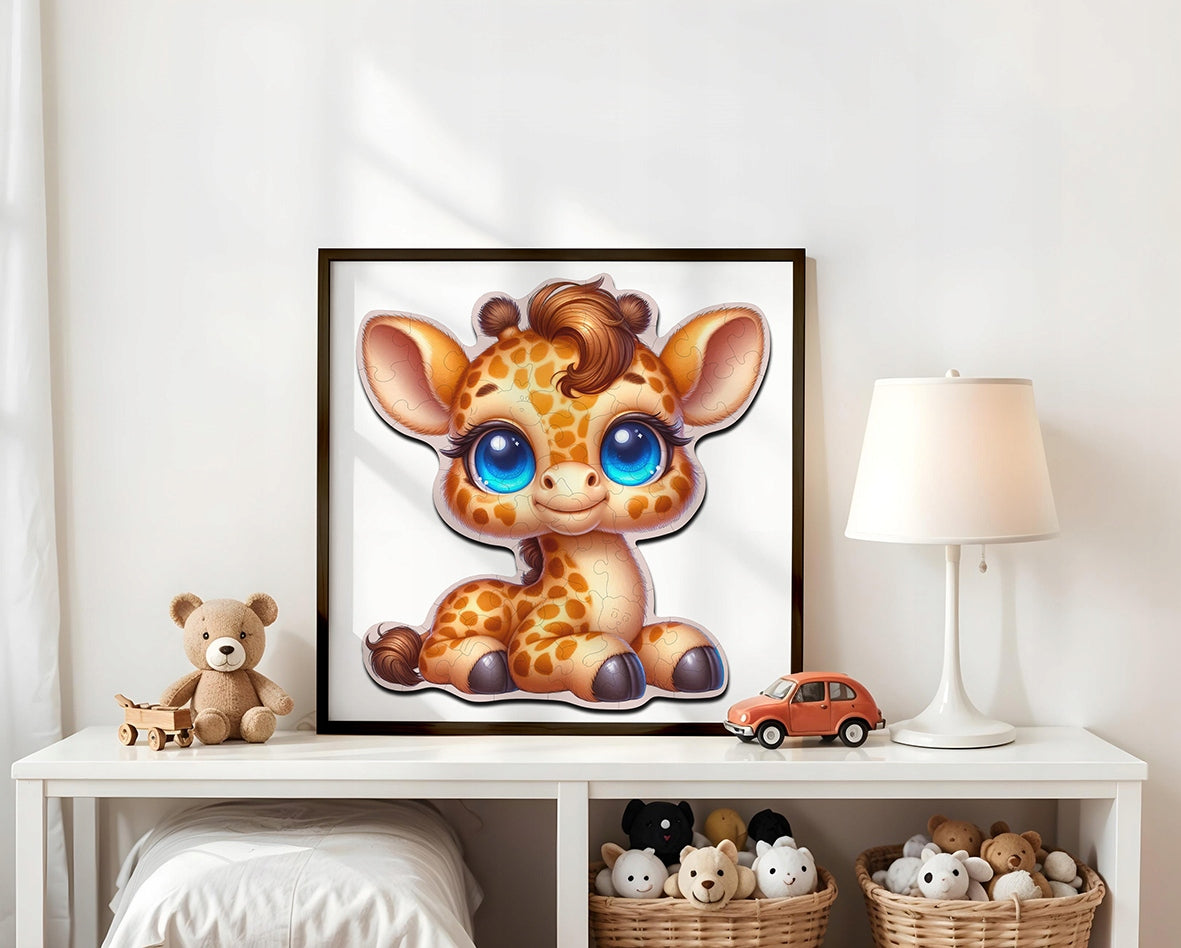 Puzzle Drewniane Premium dla dzieci Żyrafka 50 EL. Układanka PUZZLED