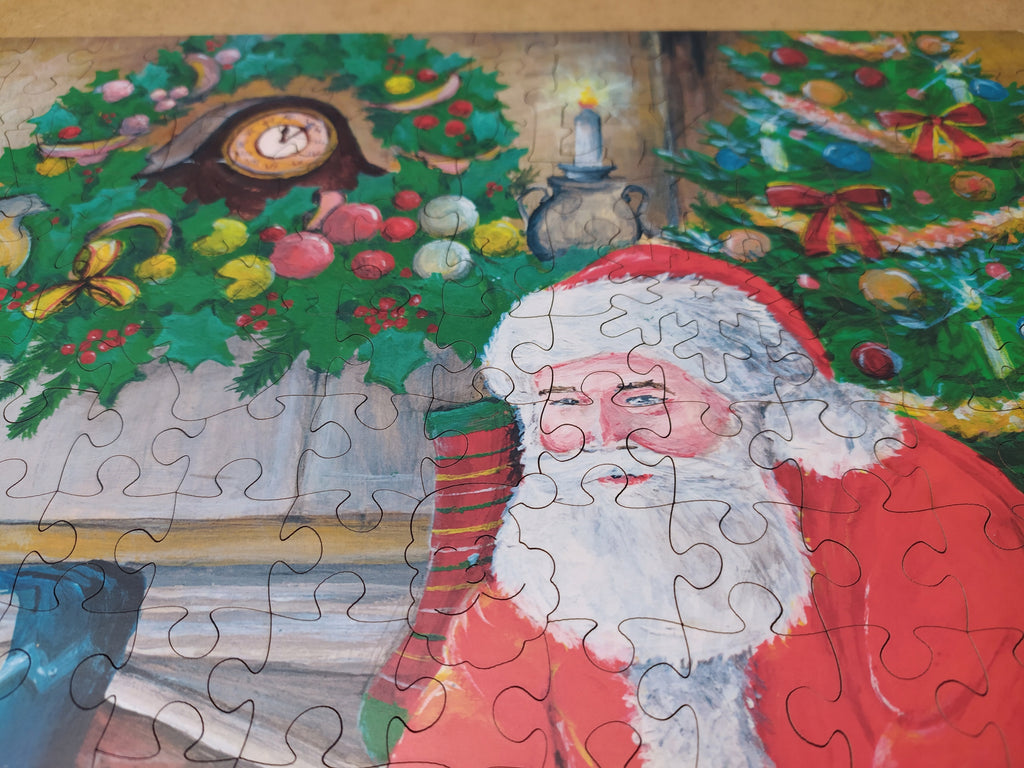 Puzzle Drewniane Święty Mikołaj Układanka Drewniana A3 286 Elementów