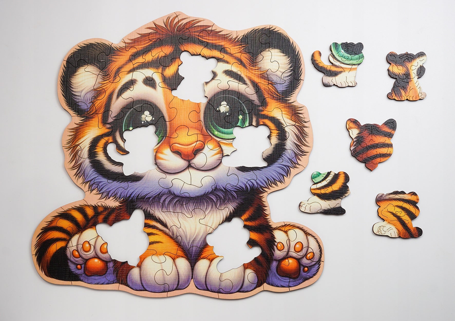Puzzle Drewniane Premium dla dzieci Tygrysek 48 EL. Układanka PUZZLED