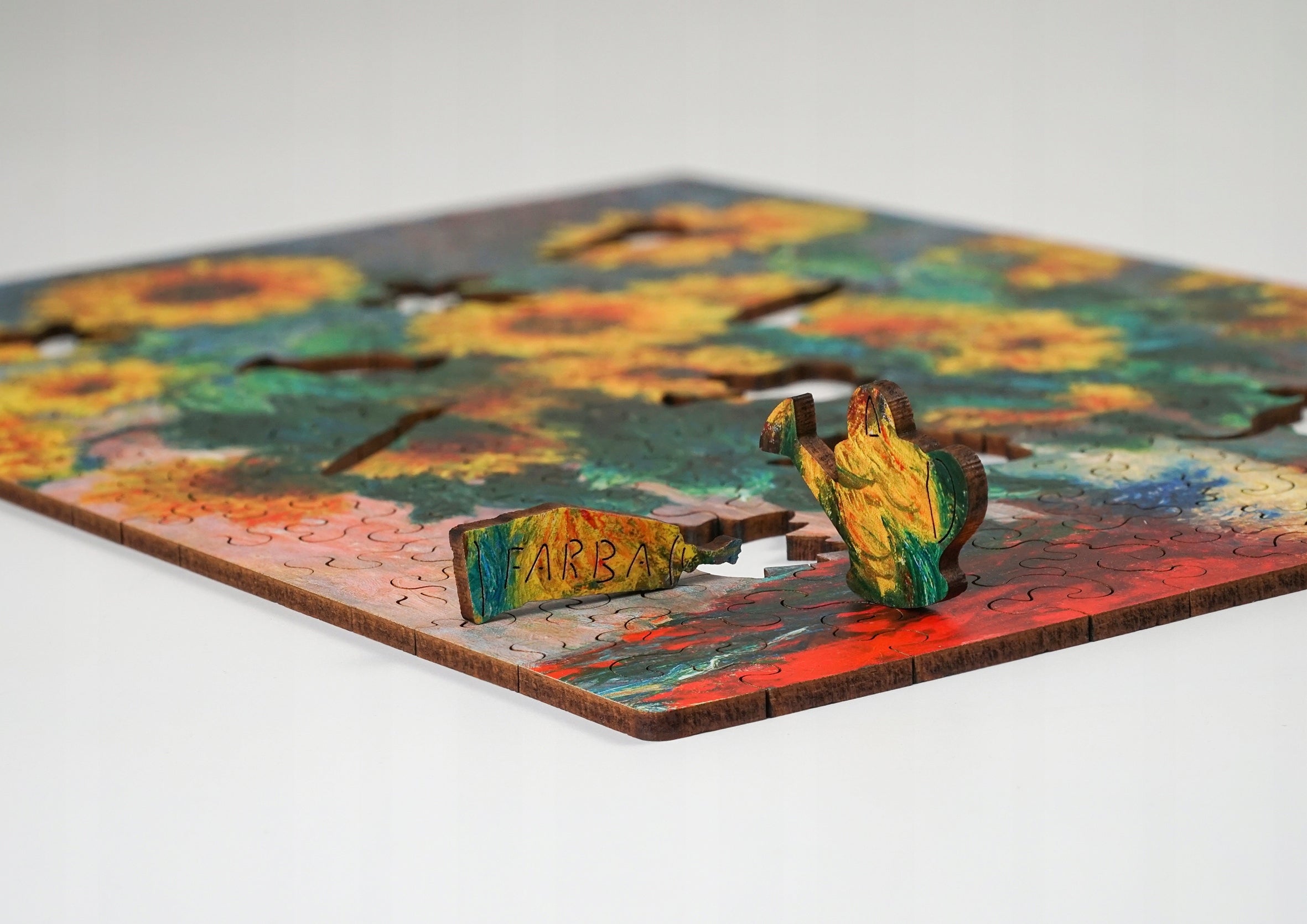 Puzzle Drewniane Monet Słoneczniki Układanka Drewniana A4 140 Elementów