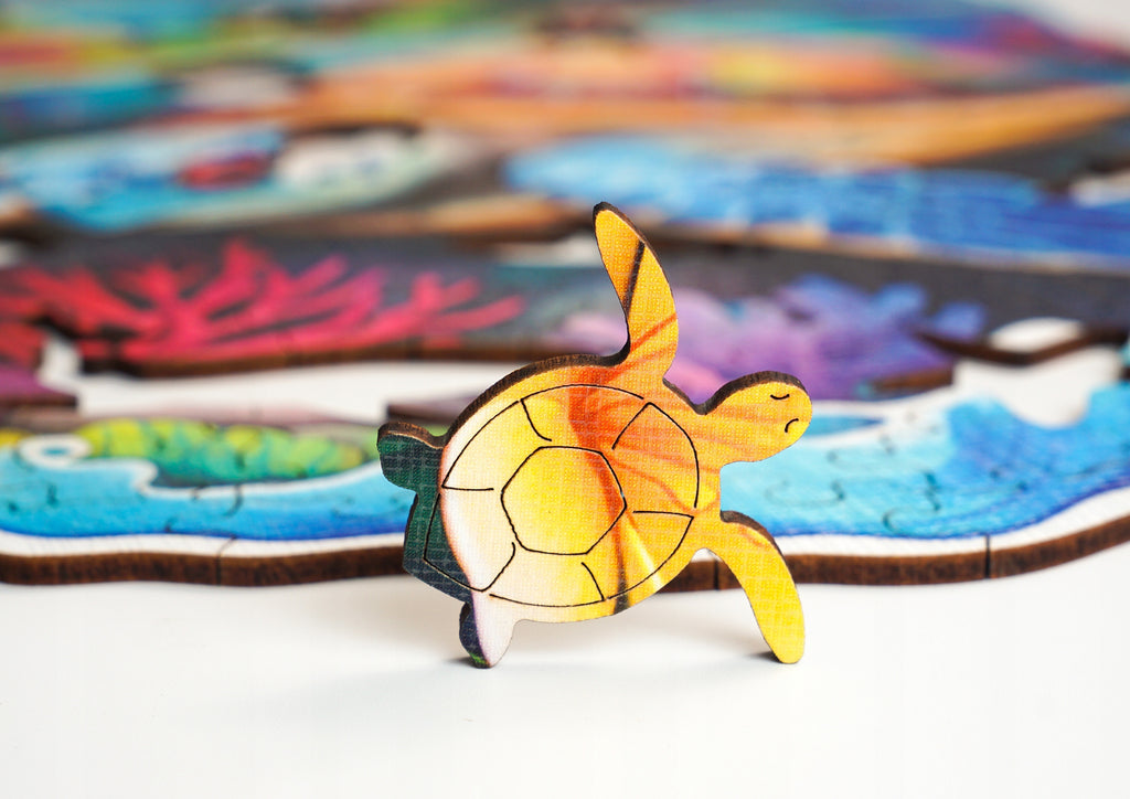 Puzzle drewniane PUZZLED Żółw 275 elementów – układanka po obrysie dla dorosłych