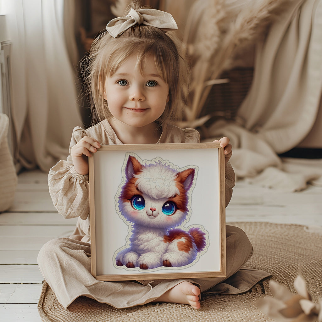 Puzzle Drewniane Premium dla dzieci Lama 64 EL. Układanka PUZZLED
