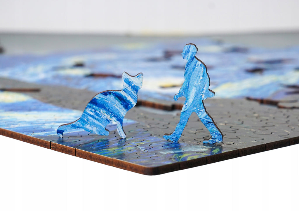 Drewniane puzzle A3 van Gogh Gwiaździsta noc 300el