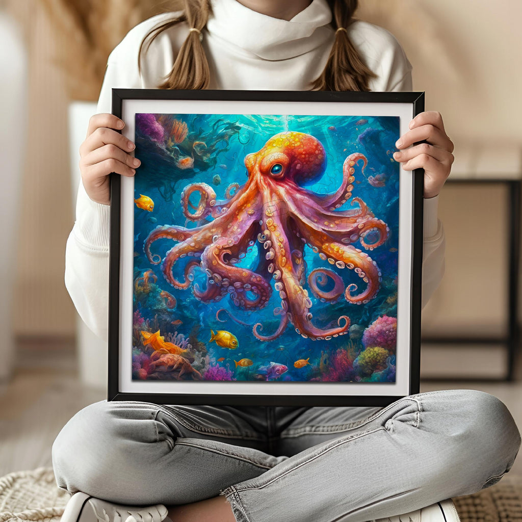 Puzzle drewniane PUZZLED Głębinowa Ośmiornica 155 elementów dla dorosłych