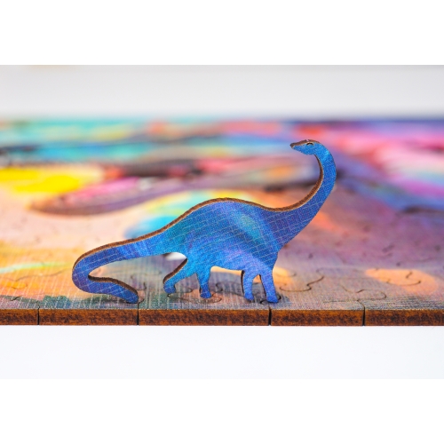 Drewniane puzzle 25 x 25 cm DINOZAUR 170 Elementów Układanka Drewniana