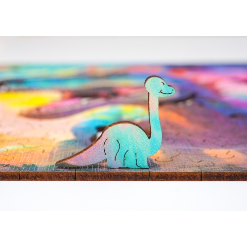 Drewniane puzzle 25 x 25 cm DINOZAUR 170 Elementów Układanka Drewniana