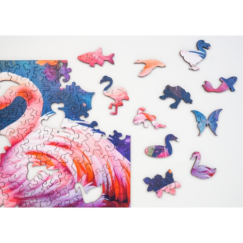 Drewniane puzzle 25 x 25 cm FLAMING 155 Elementów Układanka