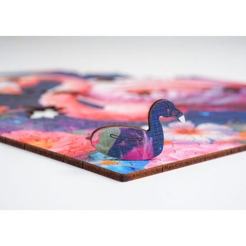 Drewniane puzzle 25 x 25 cm FLAMING 155 Elementów Układanka