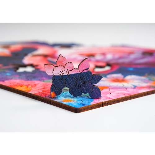 Drewniane puzzle 25 x 25 cm FLAMING 155 Elementów Układanka