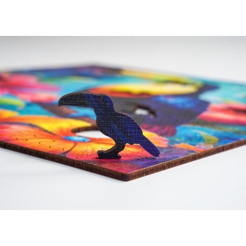 Drewniane puzzle 25 x 25 cm TUKAN 155 Elementów Układanka Drewniana