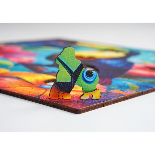 Drewniane puzzle 25 x 25 cm TUKAN 155 Elementów Układanka Drewniana