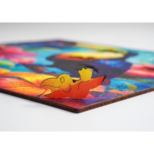 Drewniane puzzle 25 x 25 cm TUKAN 155 Elementów Układanka Drewniana