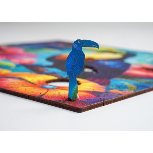 Drewniane puzzle 25 x 25 cm TUKAN 155 Elementów Układanka Drewniana