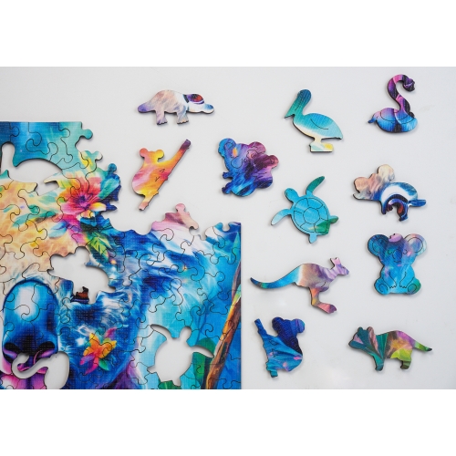 Puzzle Drewniane 25 x 25 cm KOALA 160 Elementów Układanka Drewniana