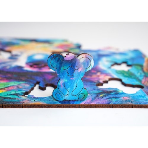 Puzzle Drewniane 25 x 25 cm KOALA 160 Elementów Układanka Drewniana