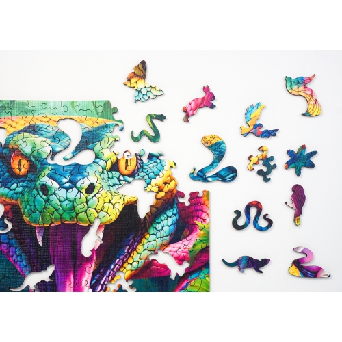 Puzzle Drewniane 25 x 25 cm WĄŻ 170 Elementów Układanka Drewniana