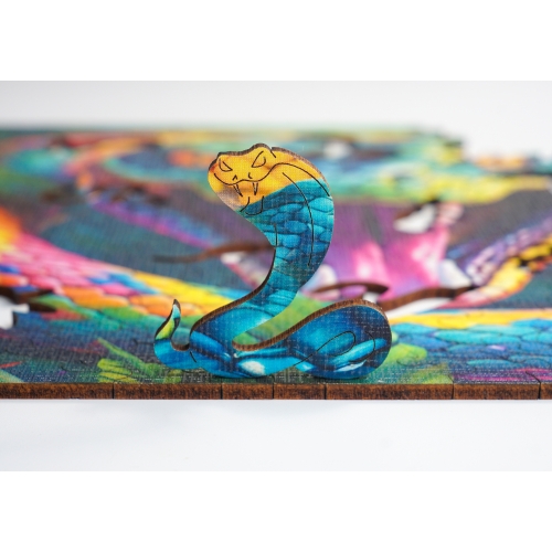 Puzzle Drewniane 25 x 25 cm WĄŻ 170 Elementów Układanka Drewniana