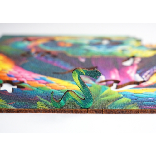 Puzzle Drewniane 25 x 25 cm WĄŻ 170 Elementów Układanka Drewniana