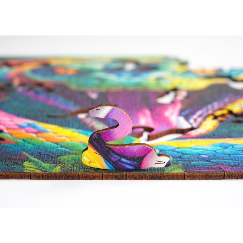 Puzzle Drewniane 25 x 25 cm WĄŻ 170 Elementów Układanka Drewniana