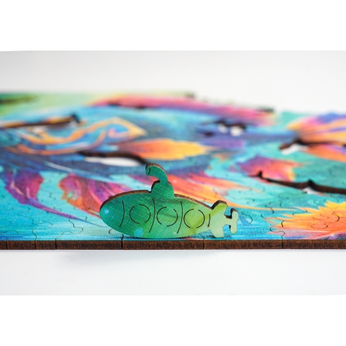 Puzzle Drewniane 25 x 25 cm RYBA 145 Elementów Układanka Drewniana