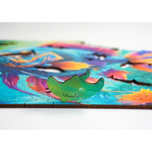 Puzzle Drewniane 25 x 25 cm RYBA 145 Elementów Układanka Drewniana