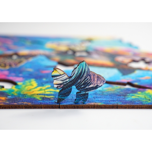 Puzzle Drewniane 25 x 25 cm ŻÓŁW 165 Elementów Układanka Drewniana