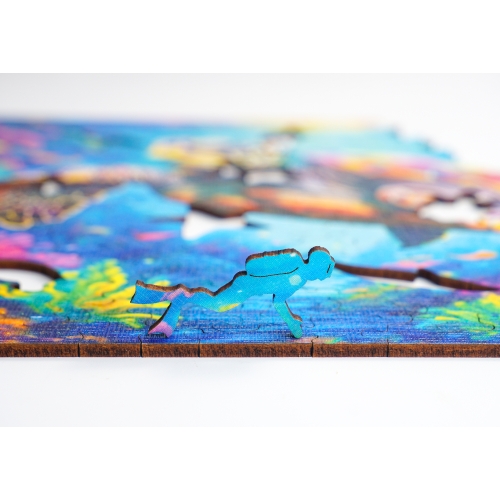 Puzzle Drewniane 25 x 25 cm ŻÓŁW 165 Elementów Układanka Drewniana