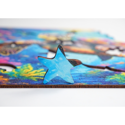 Puzzle Drewniane 25 x 25 cm ŻÓŁW 165 Elementów Układanka Drewniana