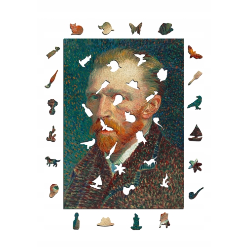 Puzzle Drewniane Van Gogh Autoportret Układanka Drewniana A3 345 Elementów