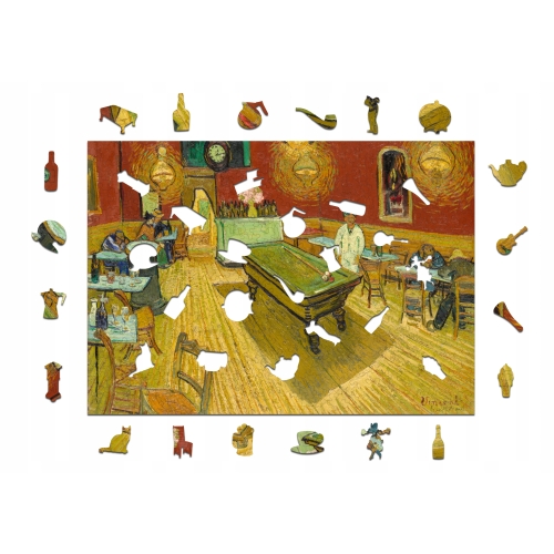 Drewniane puzzle A3 Vincent van Gogh "Nocna kawiarnia" 350 el.