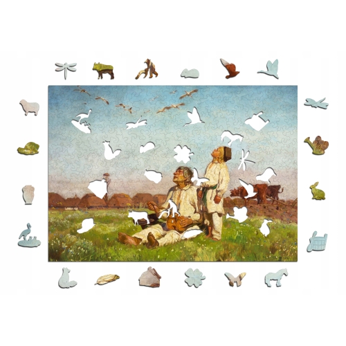 Puzzle Drewniane Bociany Józef Chełmoński Układanka 305 Elementów A3