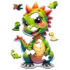 Puzzle Drewniane Premium dla Dzieci Wesoły Dinozaur 52 EL Układanka PUZZLED